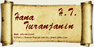Hana Turanjanin vizit kartica